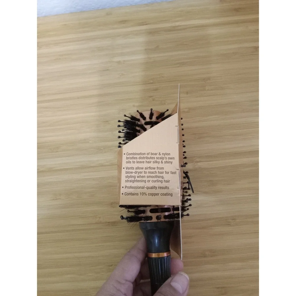 Conair Quick Blow-Dry Copper‎ Collection Round Brush Boar Nylon Bristles NEW